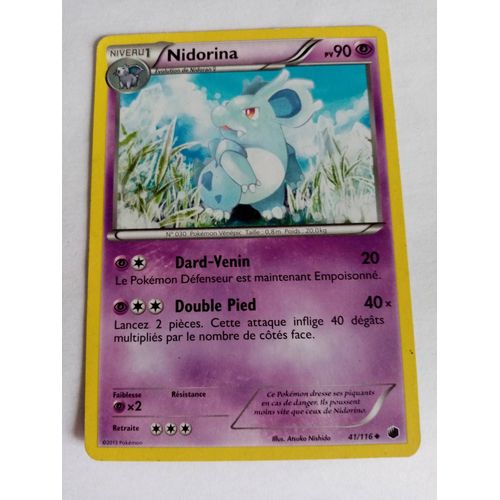 Carte Pokemon Noir Et Blanc - Glaciation Plasma : Nidorina 41/116