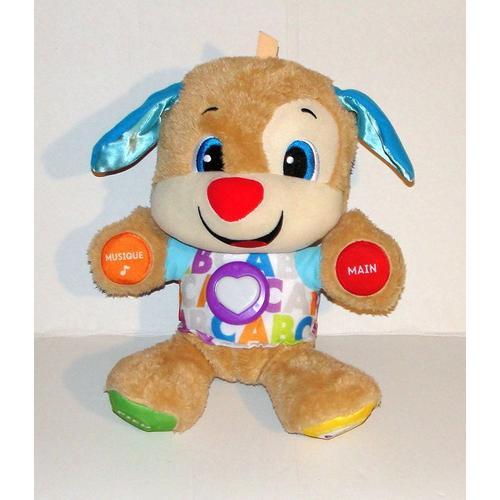 Chien Puppy Dog Progressif Peluche Interactive Fisher Price - Doudou Chien D'eveil Coeur Blanc Lumineux 34cm