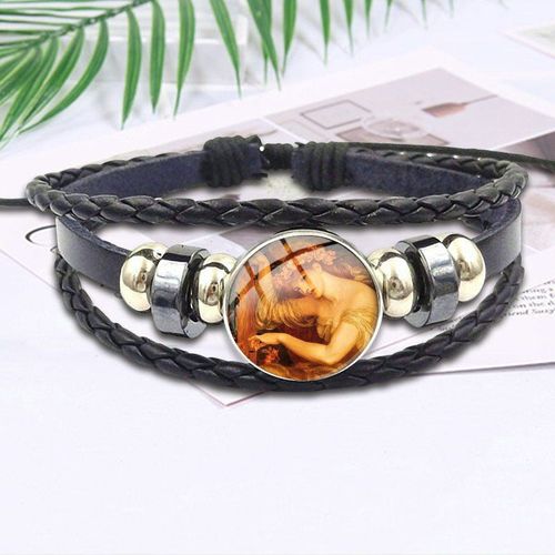 Bracelet En Cuir Noir Pour Écolière, Bijoux Fantaisie, Cadeau En Cristal