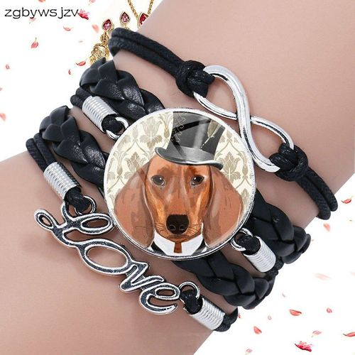 Chapeau Pour Chien, Pour Elle, Collier Avec Vigueur, Verre De Haute Qualité, Multicouche, Bracelet En Cuir Noir