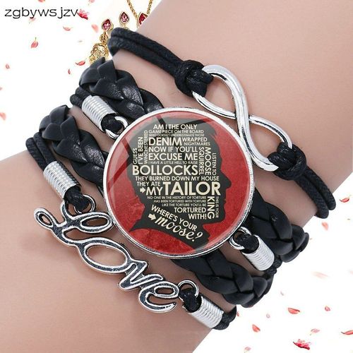 Maxi Bracelet En Cuir Noir Style Harajuku, Bijou Supernaturel Avec Cabochon En Verre Multicouche Pour Femmes