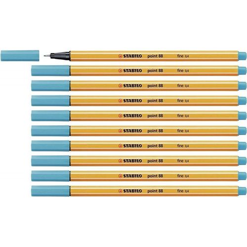 Stabilo 88/31 - Stylo Fineliner Point 88 - Bleu Clair - Paquet De 10 Pcs