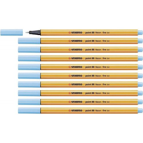 Stabilo 88/031 - Stylo Fineliner Point 88 - Bleu Néon - Paquet De 10 Pcs
