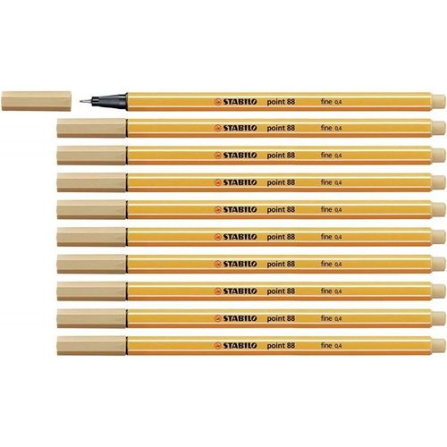 Stabilo 88/88 - Stylo Fineliner Point 88 - Ocre Clair - Paquet De 10 Pcs