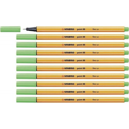 Stabilo 88/16 - Fineliner Point 88 Stylo - Light Emerald - Pack De 10 Pcs