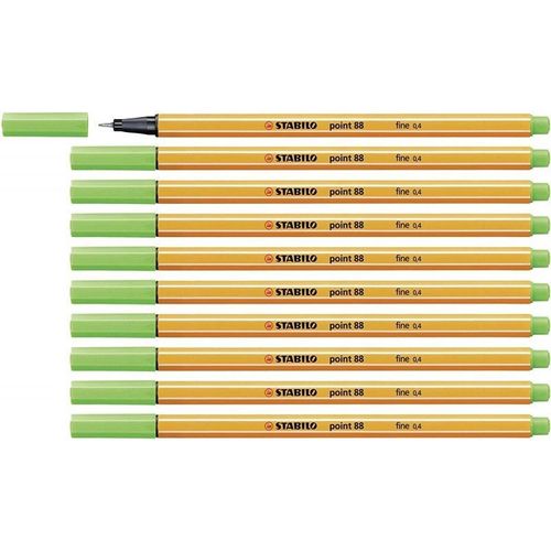 Stabilo 88/36 - Stylo Fineliner Point 88 - Vert Feuille - Paquet De 10 Pcs