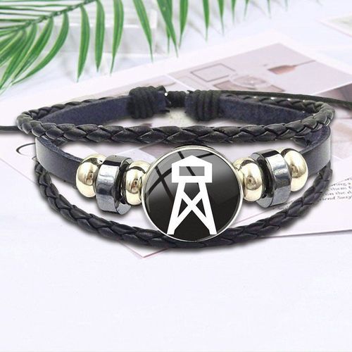 Bracelet En Cuir Noir Pour Femmes, Bijoux De Fête, Avec Cabochon En Verre, Symbole Atheist, Nouvelle Marque