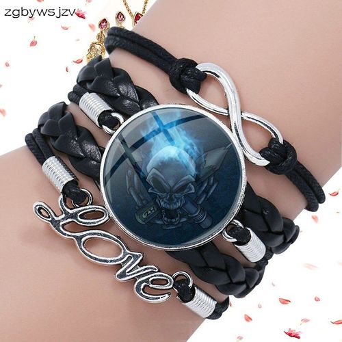 Bracelet En Cuir Noir Multicouche Pour Filles, Meilleur Cadeau Pour Belle Fille, S¿Ur, Fantôme, Crâne