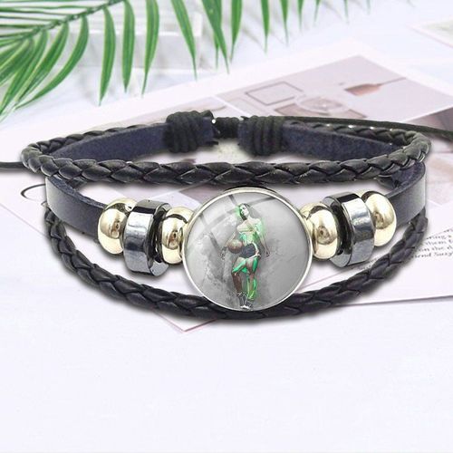 Bracelet En Cuir Noir Pour Femmes Et Enfants, Image Artistique Vintage, Cabochon, Collier Coloré, Cadeau