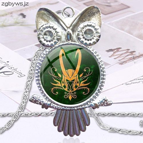 Bijoux Vintage Faits À La Main Pour Femmes Et Filles, Cabochon En Verre, Ras Du Cou, Long Collier De Hibou, Design Loki Dieu De La Malice