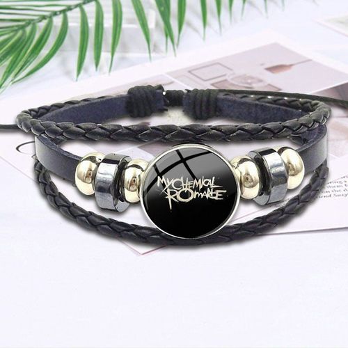 Bracelet En Cuir Noir Pour Femmes Et Enfants, Design Vintage, Cabochon, Collier Coloré, Cadeau