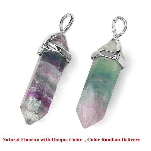 Pendentif En Fluorite Naturelle Pour Hommes Et Femmes, Collier En Cristal, Pierre Précieuse, Suspension De Guérison, Bijoux Reiki G548
