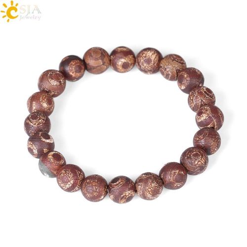 Bracelet En Onyx Naturel Pour Hommes, 10mm, Fait À La Main, Bande Mate, Marron Profond, Boule Ronde, Breloques En Pierre, Diy, Bijoux F263