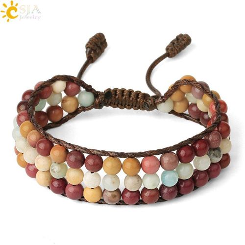 Bracelets Multicouches En Pierre Naturelle Pour Hommes Et Femmes, Amazonite, Empereur, Turquoises, Corde Extensible Tressée, G442