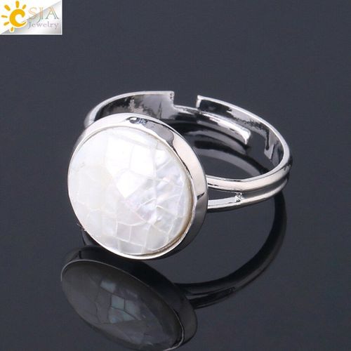 Bague Ronde En Coquillage Naturel, Rose, Blanc, Coquille D'ormeau, Ajustable, Pour Femmes, Bijoux D'été Quotidiens De Fête, F904