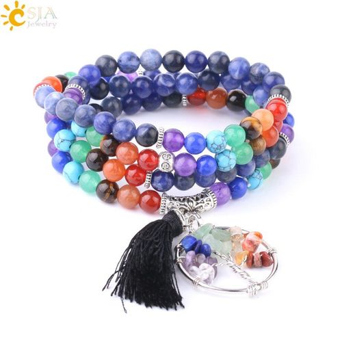 Bracelets En Pierre Sodalite Naturelle, 6mm, 108 Perles De Mala, Yoga, Reiki, 7 Chakra, Multicouches, Pour Femmes Et Hommes, Unisexe, F720