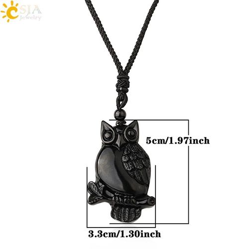 Collier En Obsidienne Avec Pendentif, Pierre Naturelle, Yoga, Bouddha, Sculpture, Arbre De Vie, Hibou, Animal, Pour Hommes, Bijoux De Méditation, G644