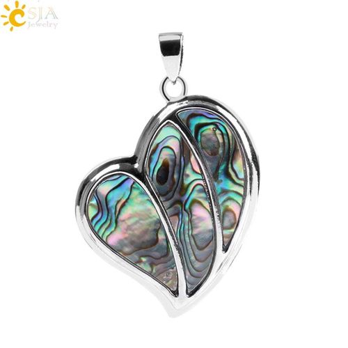 Pendentifs En Coquillage Rose Naturel, Pendentifs En Forme De C¿Ur D'amour, 3 Couches Colorées, Pour Couples Amoureux, Cadeaux Spéciaux, F043