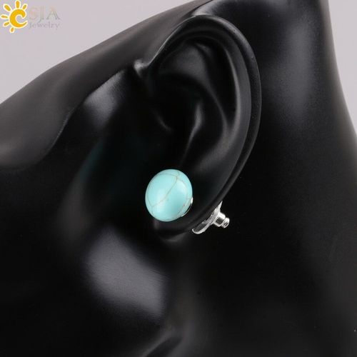 Boucles D'oreilles En Pierre Naturelle Pour Femmes Et Filles, 1 Paire, Perles En Quartz Rose Violet, E109