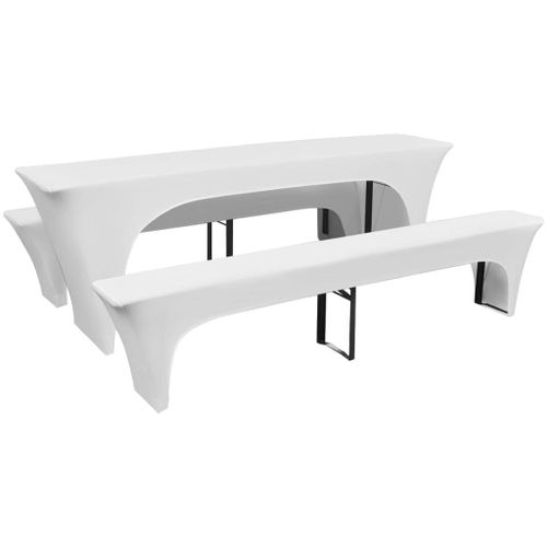 3 Nappe Pour Table De Brasserie Et Bancs Extensible Blanc 50 Cm Dec022295