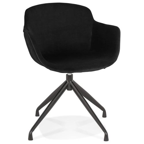 Chaise Design Avec Accoudoirs 'grapin' En Velours Noir