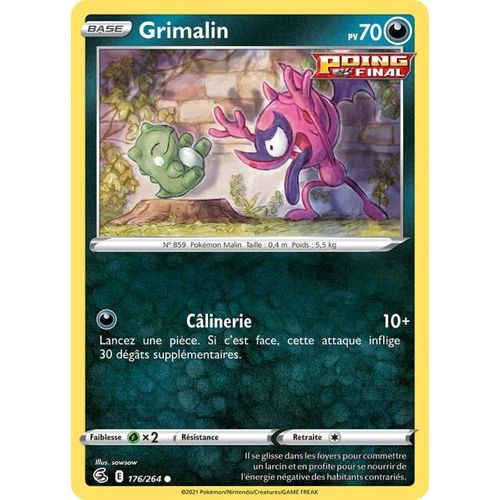 Carte Pokemon - Grimalin - 176/264 - Épée Et Bouclier 8 - Poing De Fusion - V.F