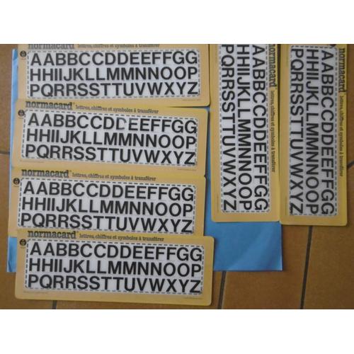 Planche De Lettres Transfert Normacard 15mm Lot De 6