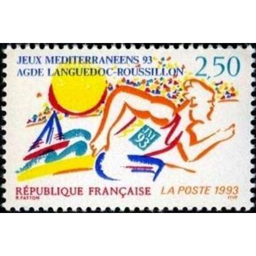 1 Timbre France 1993 Neuf- Jeux Méditérranéens 93 - Agde (Languedoc-Roussillon) - Yt 2795