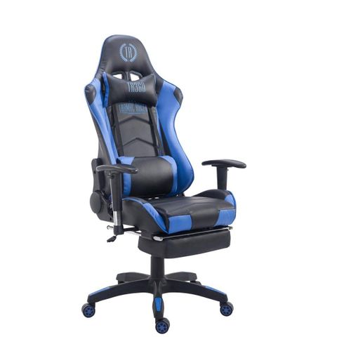 Fauteuil De Bureau Ergonomique Dossier Réglable Avec Repose-Pieds Synthétique Noir/Bleu Bur10135