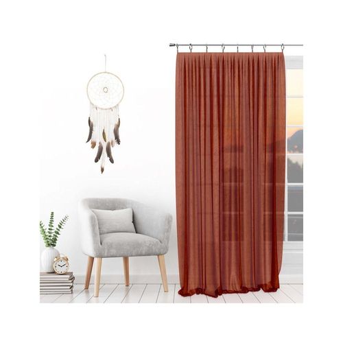 Voilage Avec Anneaux 135x250 Cm Spirit Brique, Par Soleil D'ocre
