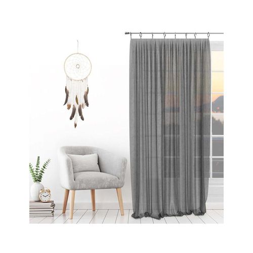 Voilage Avec Anneaux 135x250 Cm Spirit Gris, Par Soleil D'ocre