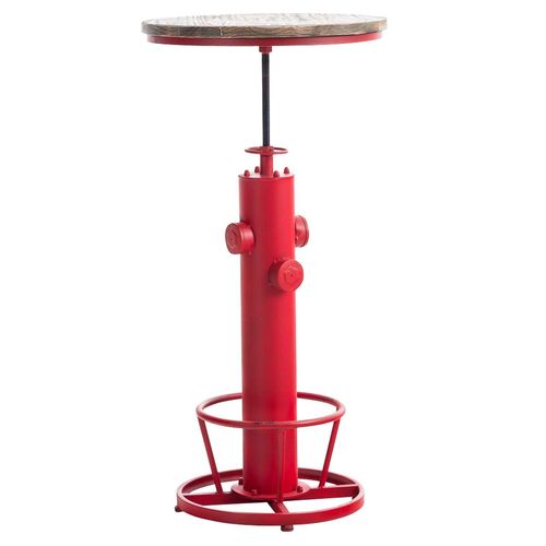 Table Haute Table De Bar Style Industriel Hauteur Réglable Repose-Pieds Rouge Tab10023