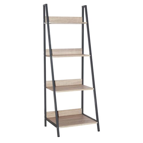 Lust Ladder Bibliothèque Unité De Chêne Cadres En Métal Gris.