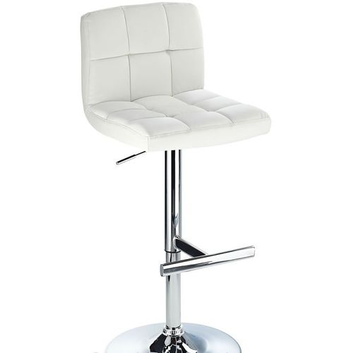 Tabouret De Bar Blanc Cuborn En Cuir En Cuir