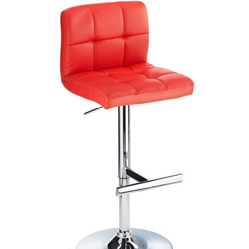 Tabouret De Bar Rouge Cuborn Fausse Cuir