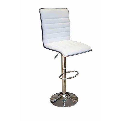 Tabouret De Bar À Petit-Déjeuner Crispi - Tabouret En Argent Blanc Réglable.