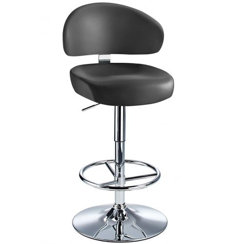 Tabouret De Bar Réglable De La Hauteur De La Jamaïque - Faux Cuir Noir.