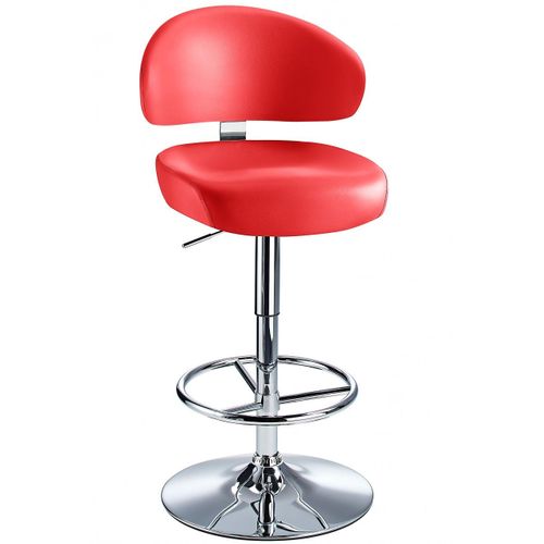Tabouret De Bar Réglable De La Hauteur De La Jamaïque En Cuir Faux Rouge.