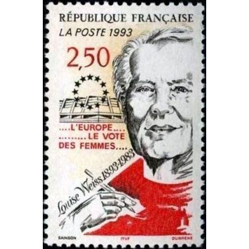 1 Timbre France 1993 Neuf- Louise Weiss (1893-1983) - Yt 2809