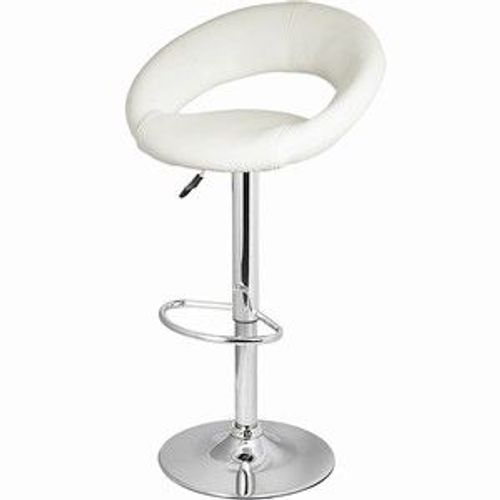 Tabouret De Bar Blanc Saturne Lune Fausse Hauteur En Cuir Réglable.