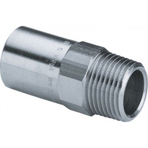 Mamelon électrozingué mâle diamètre 15 à sertir mâle à visser 15/21 VIEGA