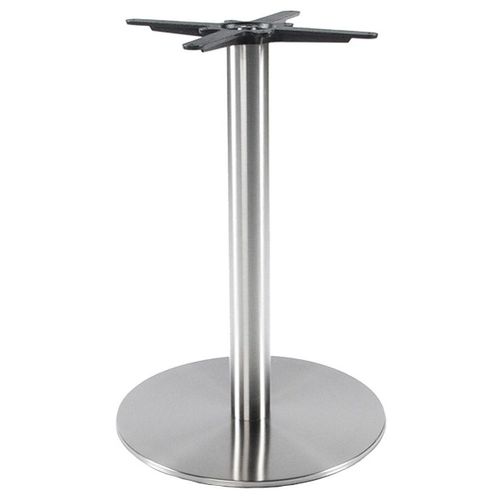 Pied De Table 'plato' 75 En Acier Brossé Avec Base Ronde