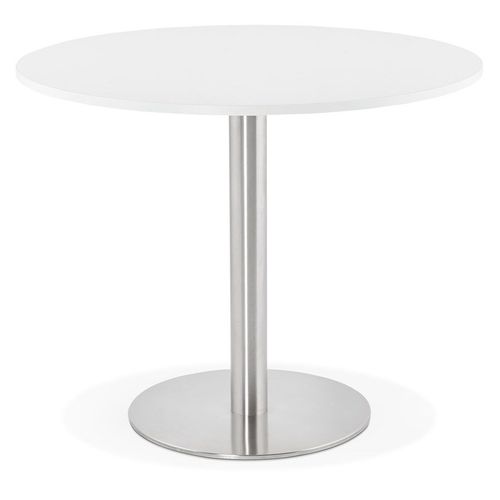Petite Table De Bureau / À Diner Ronde 'dallas' Blanche - Ø 90 Cm