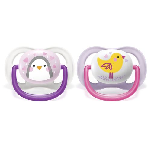 Lot De 2 Sucettes Ultra Aérées Tendance 0/6 Mois Oiseau Et Pingouin - Philips Avent