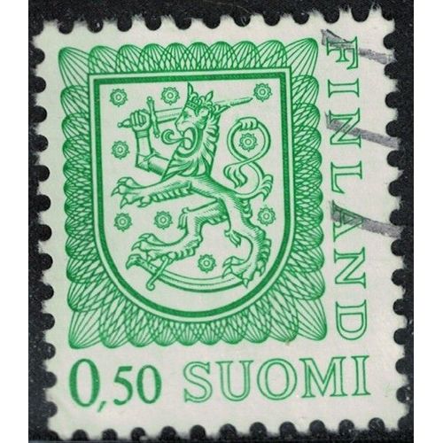 Finlande 1983 Oblitéré Used Blason Coat Of Arms Animaux Héraldiques Lion Type Ii Vert Su