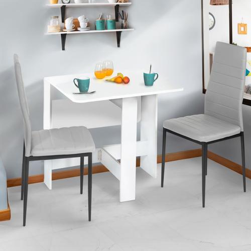 Table Console Pliable Edi 2-4 Personnes Bois Blanc