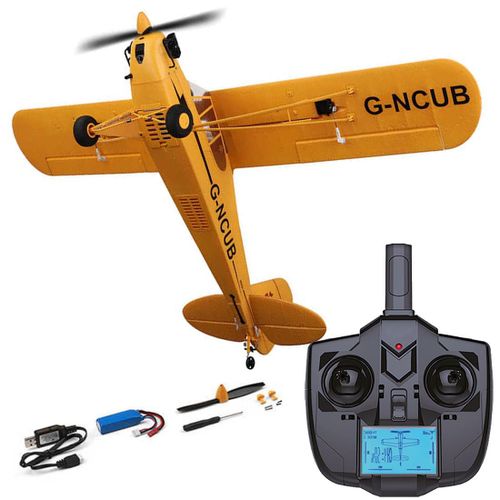 Avion De Voltige Télécommandé Piper J3 Cub G-Ncub Skylark 3d 6g 5 Voies 2.4 Ghz Rtf