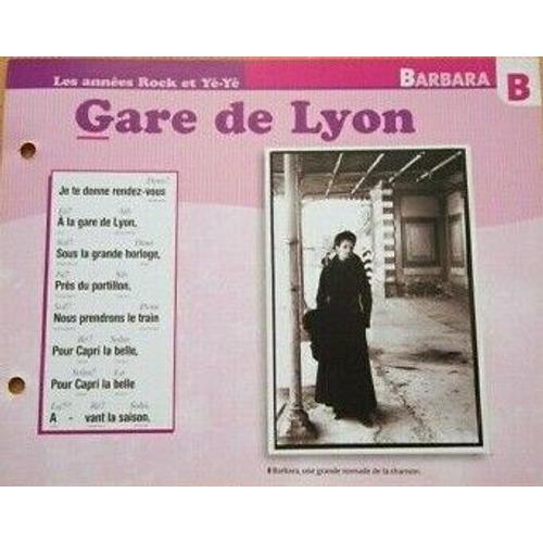 Fiche Chanson Gare De Lyon Barbara