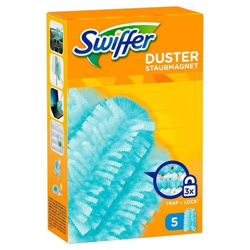 Plumeau - lingette depoussierante - ustensile poussiere Swiffer Duster Staubmagnet, Recharges, 1 paquet de 5 unites