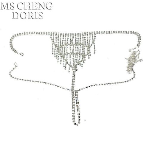 Chaîne De Taille En Strass Pour Femmes, Bijoux De Corps, Cristal Scintillant, Chaîne De Cuisse, Sous Vêtements, Accessoires De Bikini En Cuivre